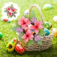 thumbnail image 1 of Nkmbld Easter Decorations, Easter Wreath Decor, Easter Candlestick Decoration Living Room Table Imitation Flowers Candle Wreath Decoration Candle Cup Props, 1 of 8