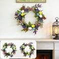 thumbnail image 1 of Nkmbld Easter Egg Wreath with Colorful Eggs, Spring Artificial Wreath Farmhouse Decor Colorful Egg Wreath for Wall Window Porches Indoor Hanging Decorations, 1 of 8