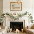 thumbnail image 1 of Nkmbld Easter Garland, Easter Decorations, Artificial Flocking Rabbits Ear Leaf Rattan Spring Artificial Green Plants Farmhouse Spring Vines Garland, 1 of 8