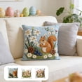 thumbnail image 1 of Nkmbld Easter Pillow Covers Decoration Short Lint Pillow Cover 18inch Cute Embroidery Decorative Throw Pillowcase for Sofa Bedroom Living Room Decoration, 1 of 8