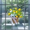 thumbnail image 1 of Nkmbld Easter Wreath, Spring and Summer Flower Garlands Easter Simulation Lemon Door Hanging Spring Flower Basket for Home Door Wall Mantel Window Decor, 1 of 6