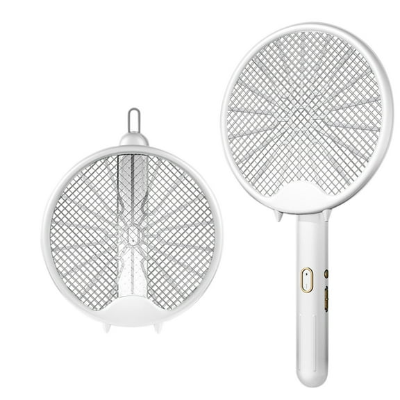 Nkmbld Electric Handheld Bug Zapper, Indoor/Outdoor Electric Fly Swatter Racket for Flies Insect Killer Trap Home Office Camping Patio, White