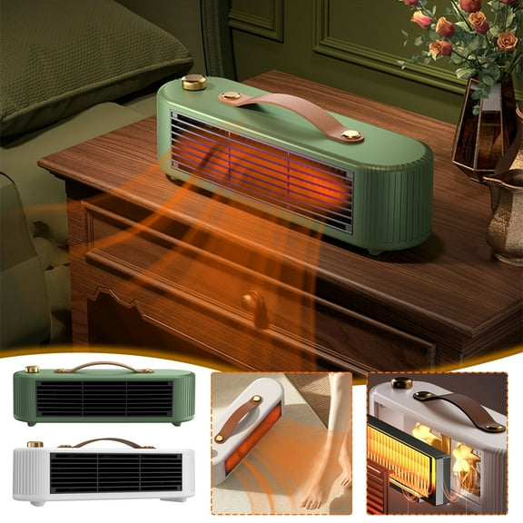 Nkmbld Electric Heater for Office, Intelligent High-Power Heater, Low Noise Circulating Heating Machine with Adjustable Thermostat and Overheat Protection, White