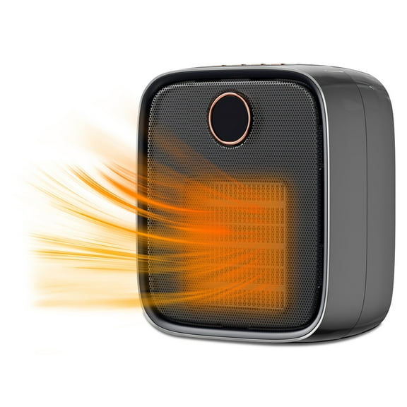 Nkmbld Electric Heater for Office, Portable Desktop Heater Fan for Bedroom with Adjustable Thermostat and Overheat Protection, Gray