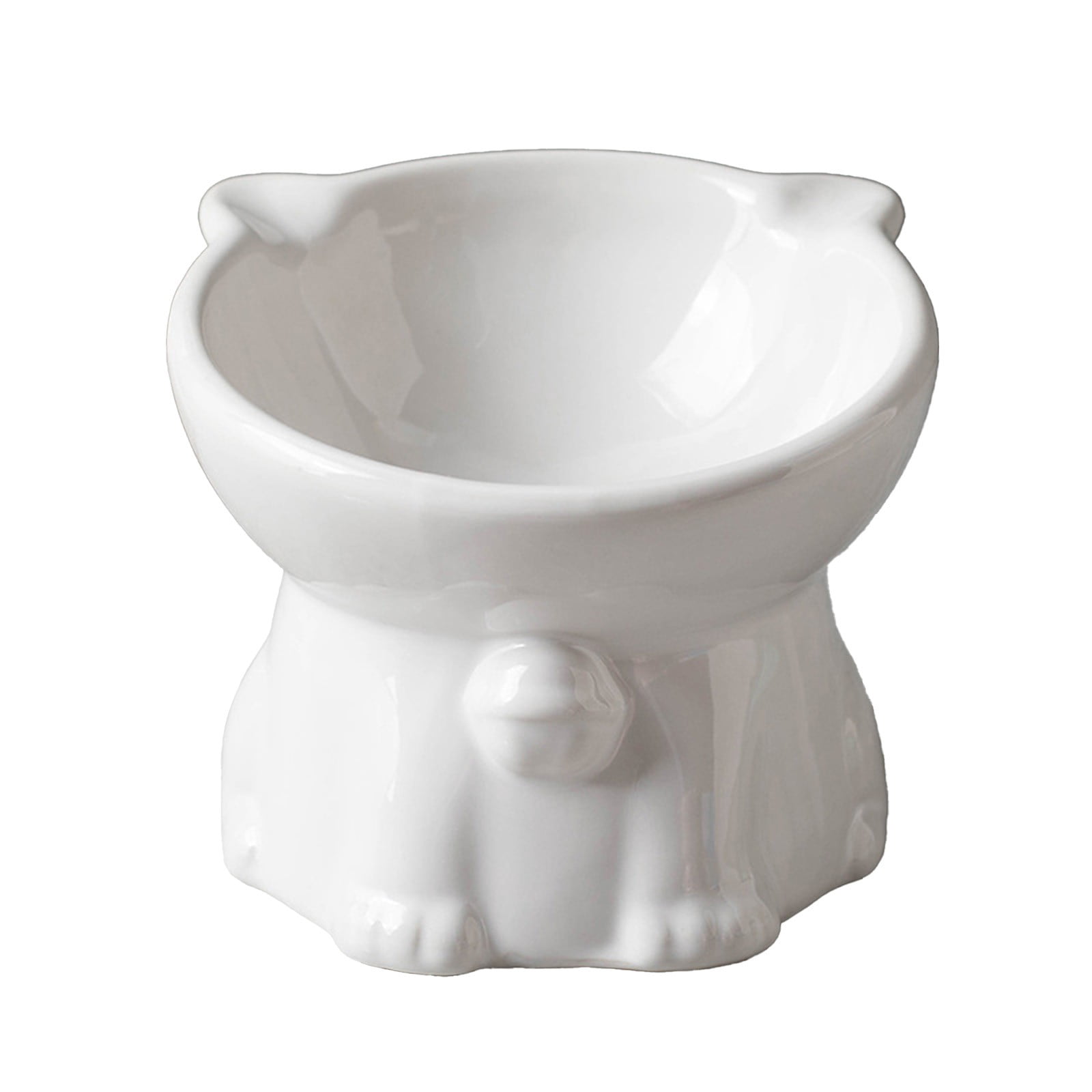 Nkmbld Elevated Ceramic Dog Bowls, Large Capacity Pet Bowl 15 Degrees Tilted Cat Food Bowls, Anti-Vomiting and Whisker Friendly, Easy to Clean