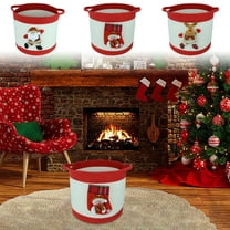 Nkmbld Extra Large Christmas Storage Basket Round Rope Handmades Storage Basket Portable Foldable Christmas Ornament Storage Set, Red