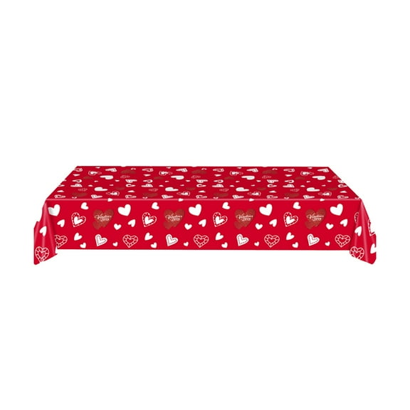 Nkmbld Farmhouse Tablecloth Rectangular Waterproof Sturdy Tablecloth Wipeable Washable Tablecloth for Kitchen and Dining Room, Red
