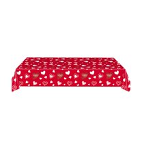 Nkmbld Farmhouse Tablecloth Rectangular Waterproof Sturdy Tablecloth Wipeable Washable Tablecloth for Kitchen and Dining Room, Red