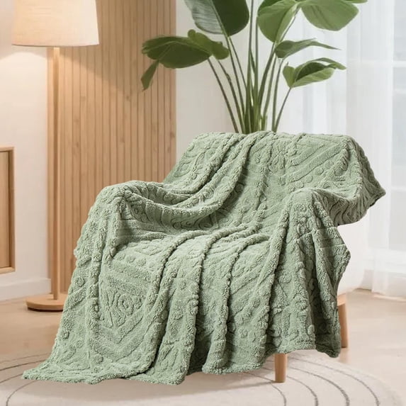 Nkmbld Faux Fur Throw Blanket for Couch, Soft Plush Thick Bubble Blankets for Bedroom and Living Room, Furry Luxury Blanket for Bed Sofa Couch Chair