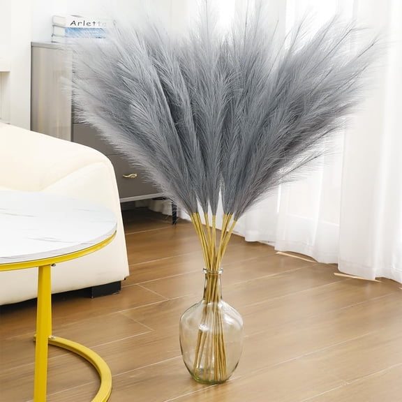 Nkmbld Faux Pampas Grass Decor, Fluffy Artificial Pompous Grass Branches, Large Pampas Grass Reed Stems for Table Centerpieces Party Wall Decoration