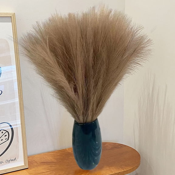 Nkmbld Faux Pampas Grass Decor, Fluffy Artificial Pompous Grass Branches, Large Pampas Grass Reed Stems for Table Centerpieces Party Wall Decoration