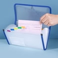 thumbnail image 1 of Nkmbld File Folder Letter Size for Office, Large Capacity Accordion File Folder 13 Compartments Transparent Waterproof File Classification Folder, Blue, 1 of 8
