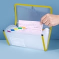 thumbnail image 1 of Nkmbld File Folder Letter Size for Office, Large Capacity Accordion File Folder 13 Compartments Transparent Waterproof File Classification Folder, Yellow, 1 of 8
