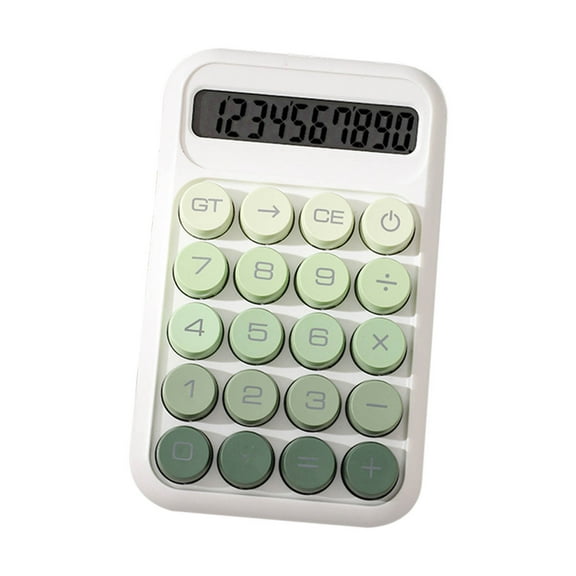 Nkmbld Financial Calculator Portable Basic Standard Calculators Mini Digital Desktop Calculator with 10-Digit LCD Display and Big Buttons, Green