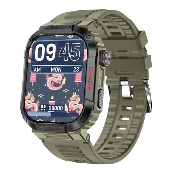 Nkmbld Fitness Watches for Men Sports Watch Bracelet Advanced Bluetooth Calling and Extra Long Battery Life Customised Dials, Green