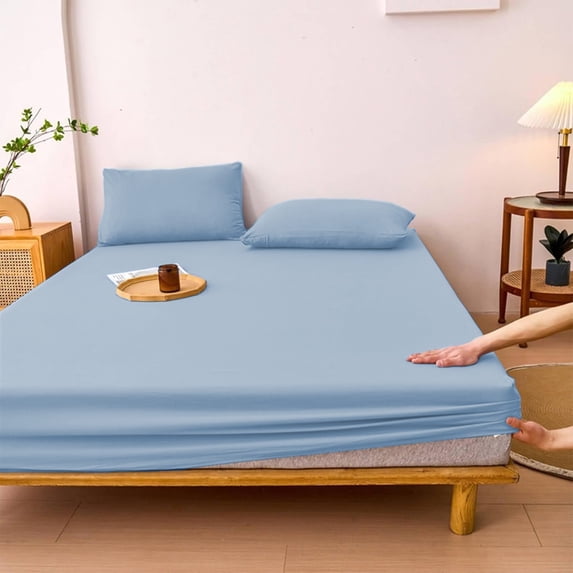 Nkmbld Fitted Sheet Mattress Cover, Non Slip Fixed Bed Cover with Deep Pockets, Soft and Breathable Mattress Protector, All-Season Use, Hotel Quality