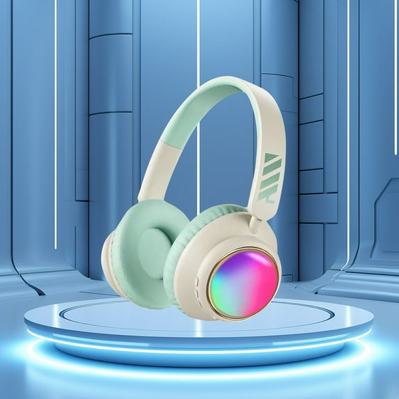 Nkmbld Portable Bluetooth Headphones, New Wireless Bluetooth Headset with Heavy and Long Battery Life Gaming Headset, Green