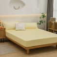 thumbnail image 1 of Nkmbld Solid Color Washed Fitted Sheet Piece Mattress Pad Ash Proof Protective Cover Bed Sheet Cover, Full/Queen, Yellow, 1 of 6