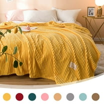 Nkmbld Fleece Throw Blanket for Couch, Fleece Faux Fur Blankets Queen Size for Bed, Bedroom Decor Winter Thick Warm Full Queen Comforter, Yellow