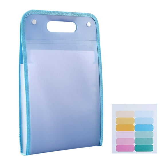Nkmbld Folders for Documents Large Capacity Accordion File Organizer with Labels, Portable Document Receipt Organizer Waterproof Expanding Files Folder, Blue
