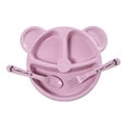 thumbnail image 1 of Nkmbld Food Grade Dinner Plate, Reusable Lightweight Divided Dish Set Stackable Divider Plates Microwave Safe, Pink, 1 of 7