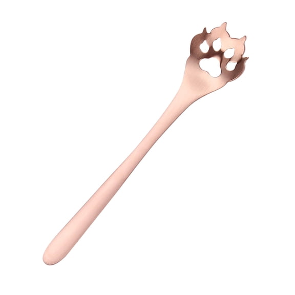 Nkmbld Food-Grade Spoons Cute 304 Stainless Steel Coffee Spoon Stirring Tea Spoon Mug Spoon Claw Dog Claw Cup Hollowed Out, Dishwasher Safe, Pink