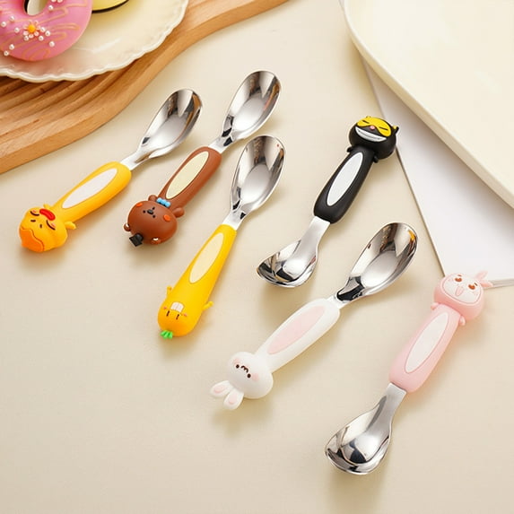 Nkmbld Food-Grade Spoons Stainless Steel Durable Dessert Spoons, Dishwasher Safe, Using for Home, Kitchen or Restaurant, Multicolor