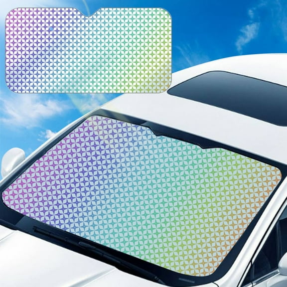 Nkmbld Front Windshield Sun Shade - Accordion Folding Double-sided Auto Sunshade Keep Car Interior Cool,Universal Windshield Sun Shade Fit for Cars,Trucks,SUVs