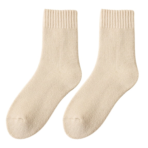 Nkmbld Fuzz Socks for Men Women, Thickened Fleece Lined Socks Fluffy Cozy Comfy Plush Warm Socks, Winter Warm Thick Thermal Plush Non Slip Soft Fleece Socks, Beige