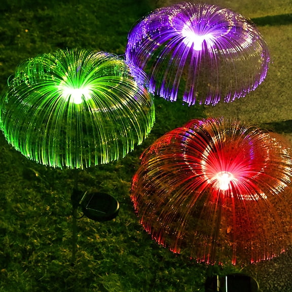 Nkmbld Garden Sculptures & Statues Solar Jellyfish Lamp LED Optical Fiber Lamp Simulation Outdoor Courtyard Lamp Decorative Lamp Floor Plug Lamp