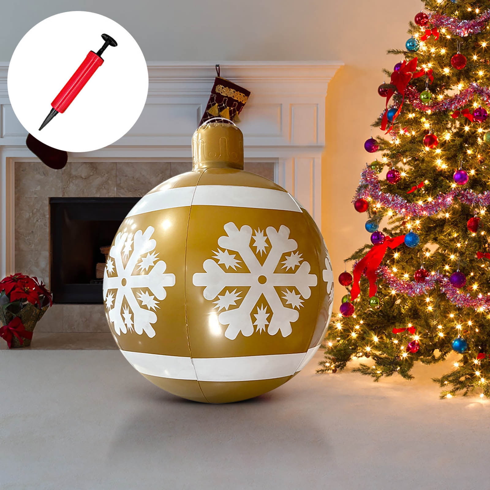 Nkmbld Giant Inflatable Christmas Balls with Balloon Pump, Inflatables ...