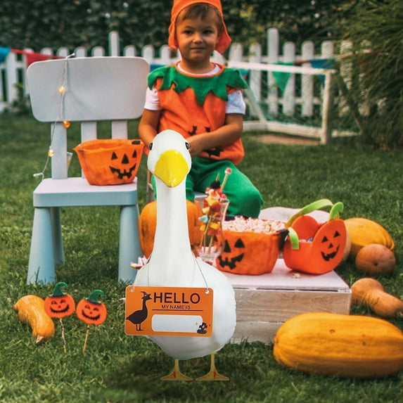 Nkmbld Goose Outfits Porch Decoration with Hanging Tags on Both Sides for Statue Patio Lawn Garden Decoration