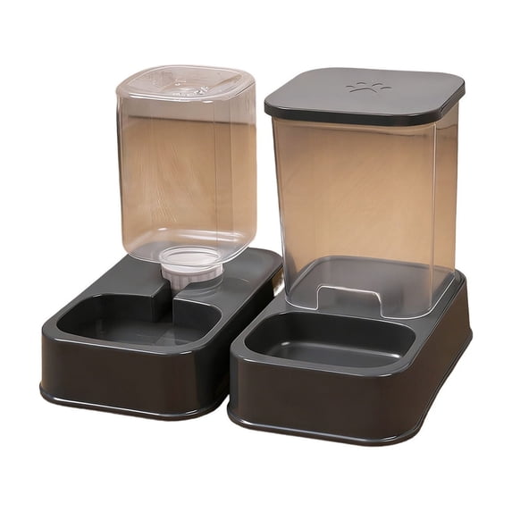 Nkmbld Gravity Cat Food and Water Dispenser, 2 in 1 Automatic Dog Feeder Large Capacity Self Feeding for Small Dogs Cats, Travel-Friendly