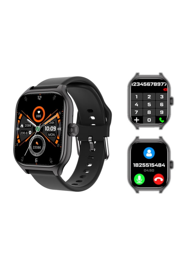 HD Rugged Smart Watch Multiple Motion Modes Remote Control Photography Full Screen Fitness Watch for Android and IOS, Black