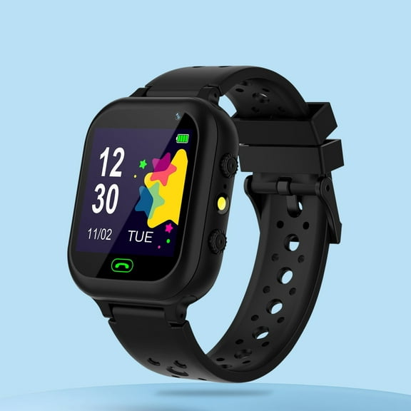 Nkmbld HD Rugged Smart Watch for Boys Girls 3-12 with Games Video Camera Player Call 12/24 Hour Clock Flashlight Calculator Touchscreen, Black