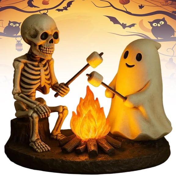 Nkmbld Halloween Decorations Skeleton and Ghost Bonfire Night Light for Living Room, Garden, Kitchen Tabletop Centerpiece Decor