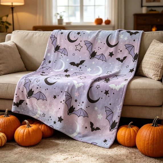 Nkmbld Halloween Flannel Throw Blanket 40"x60", Farmhouse Fall Decorative Blankets Cozy Lightweight Nap Blanket for Sofa Bed Chairs Living Room Office