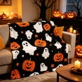 thumbnail image 1 of Nkmbld Halloween Flannel Throw Blanket 40"x50", Soft Fuzzy Plush Throw Blanket for Chairs Sofa or Bed, Luxury Flannel Lap Blanket Farmhouse Fall Decor, 1 of 8