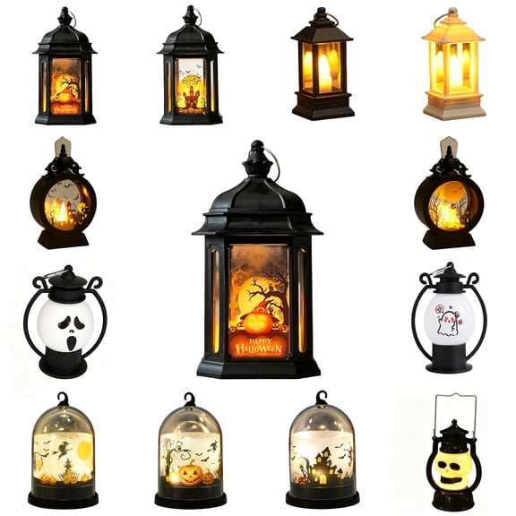 Nkmbld Halloween Pumpkin Lantern Vintage Halloween Lamp Handheld Lantern Oil Lamp Tabletop Ornament for Kitchen Office Indoor Outdoor Decorations