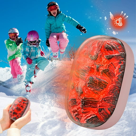 Nkmbld Hand Warmers Rechargeable with Cable Usb, Long Lasting Portable Heater for Christmas Xmas, Golf, Hunting Gear, Camping Accessories, Pink