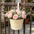 thumbnail image 1 of Nkmbld Hanging Baskets for Railing Fence, Wall Hanging Planters with Drainage Holes, Plastic Plant Pot Container for Window Porch Patio Garden Yard Decor, 1 of 8