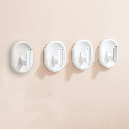 Nkmbld Heavy Duty Adhesive Hooks, Waterproof, Sticky Wall Hooks for Keys, Bathroom, Shower, Outdoor, Kitchen, Door, Home Improvement, White