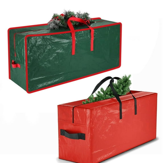 Nkmbld Heavy Duty Christmas Tree Storage Bag Outdoor Home Dustproofs Christmas Tree Bag for All Year Round Christmas Storage, Red