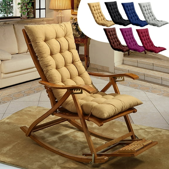 Nkmbld High Back Rocking Chair Cushion, Soft Thickened Seat Pad Backrest for Dorm, Desk, Rocking Chairs, High Density Foam Comfortable Chair Pad, Yellow