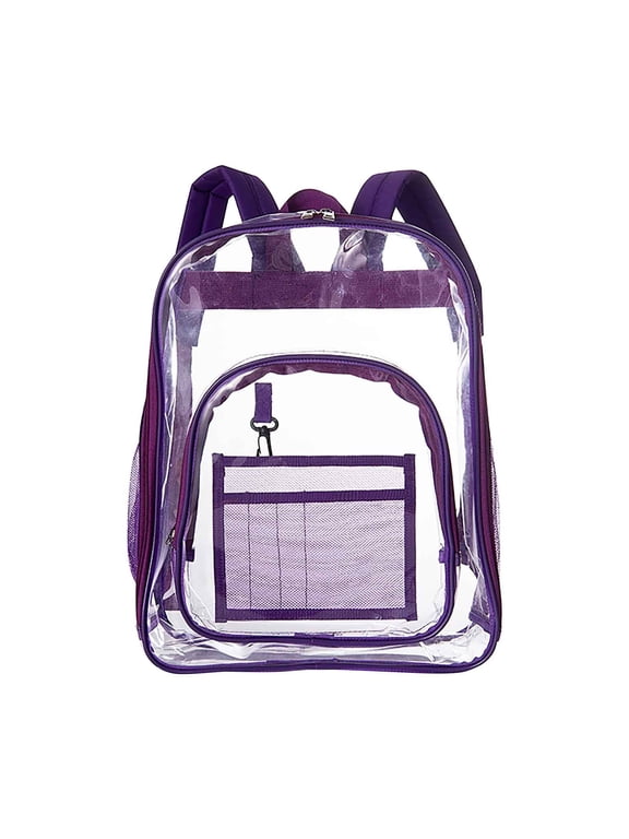 Hiking Backpack Transparent Large Capacity Backpack for Work, Camping, Office, Gym, Sports, Travel, Commute & Recreation, Purple