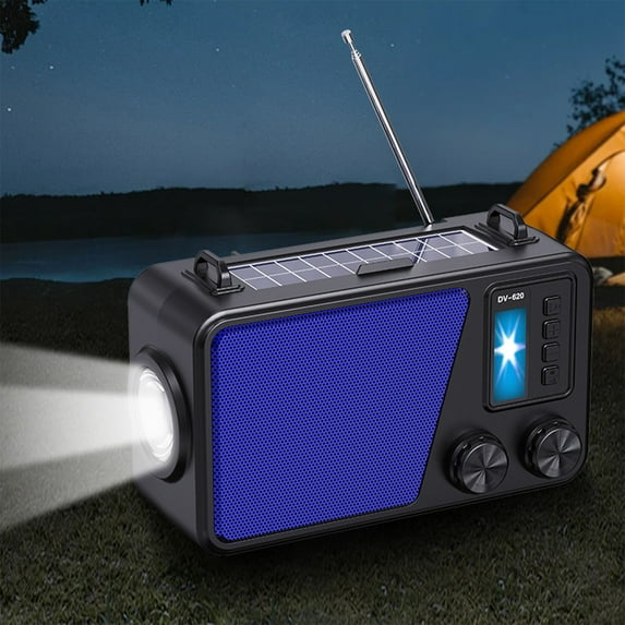 Nkmbld Home Audio Subwoofers Audio Bluetooth Speaker with Lighting Outdoor Solar Radio Bluetooth Integrated Portable Speaker, Father's Day Gifts, Blue