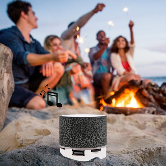 Nkmbld Home Audio Subwoofers Mini Bluetooth Stereo Portable Plug in Subwoofer Sound Illuminate Wireless Speaker, Father's Day Gifts, Black