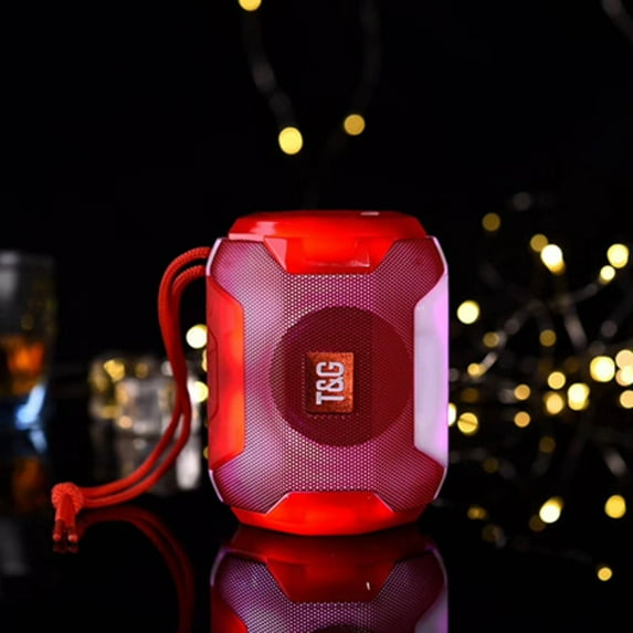 Nkmbld Home Audio Subwoofers Portable Bluetooth Speaker Wireless Not Allowing Water to Through with Color LED Luminous Speaker Outdoor Radio, Father's Day Gifts, Red