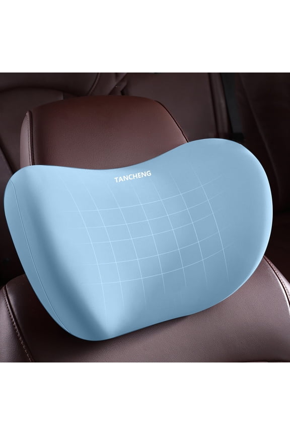 Hotel Quality Fluffy Bed Pillow Super Soft Car Headrest Pillow Foam Car Neck Pillow with Breathable Removable Cover Ergonomic Design Travel Pillow, Standard Queen, Blue