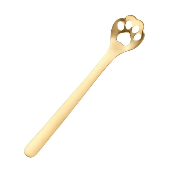 Nkmbld Ice Cream Scooper Cute 304 Stainless Steel Coffee Spoon Stirring Tea Spoon Mug Spoon Claw Dog Claw Cup Hollowed Out, Using for Home, Kitchen or Restaurant, Gold